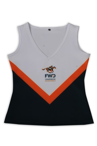 CH200 sample-made cheerleading women's V-neck vest shoulder-exposed waist cheerleading manufacturers  elite cheer uniforms detail view-8